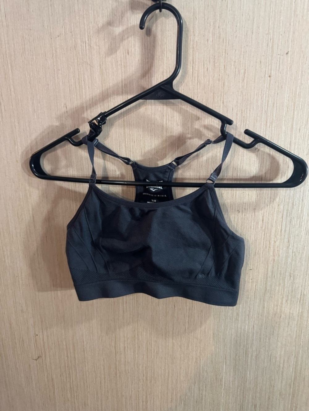 Everlast Dark Grey Seamless Racerback Sports Bralette Size Medium